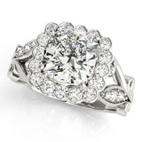 Cherished Sidestone Cushion Diamond Engagement Ring — 9K/18K Gold & Platinum