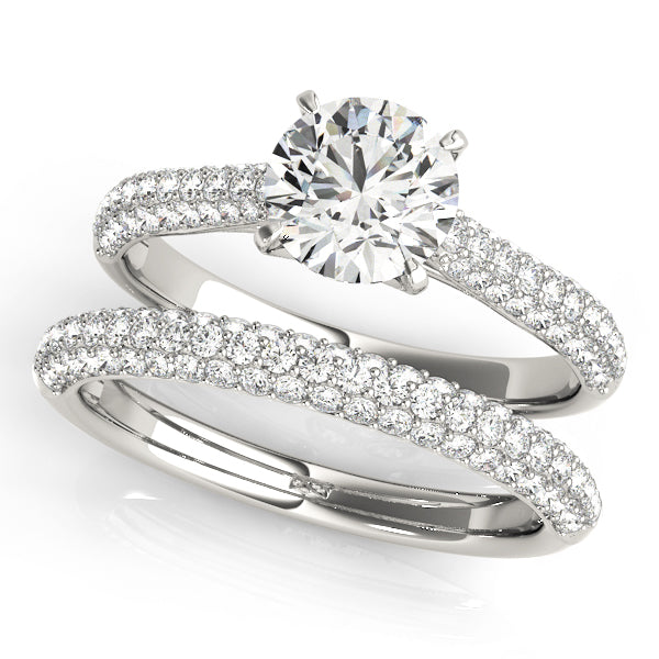 Pavã© Half Eternity Ring in Gold & Platinum