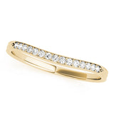Single Row Prong in Channel Curved Half Eternity Ring in Gold & Platinum