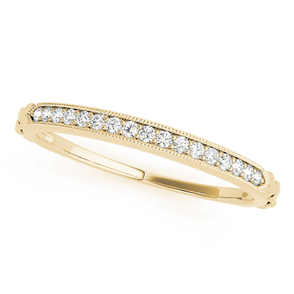 Vintage-Inspired Milgrain Half Eternity Ring in Gold & Platinum