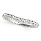 Prong Set Milgrain Curved Half Eternity Ring in Gold & Platinum