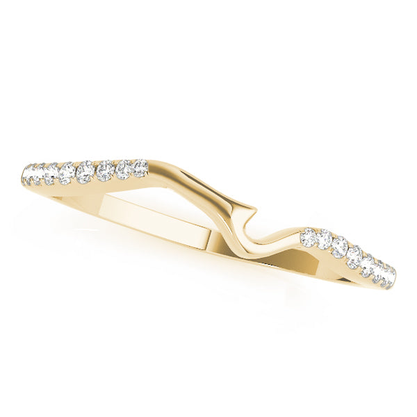 Contoured Half Eternity Ring in Gold & Platinum