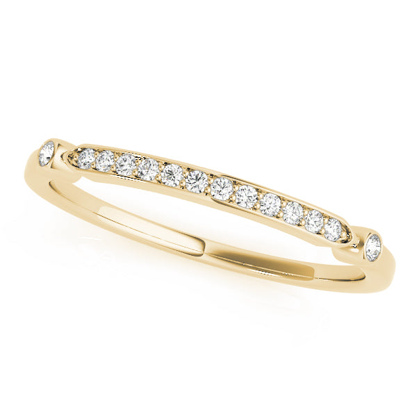 Single Row Prong in Channel Half Eternity Ring in Gold & Platinum