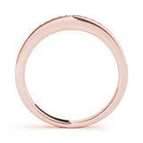 Prong-in-Channel Half Eternity Ring in Gold & Platinum