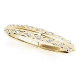 Accented Knife Edge Half Eternity Ring in Gold & Platinum