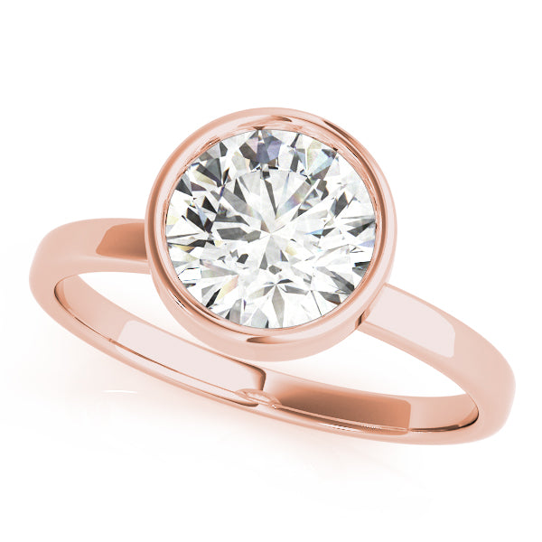 Elegant Bezel Solitaire Round Diamond Engagement Ring — 9K/18K Gold & Platinum