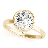 Elegant Bezel Solitaire Round Diamond Engagement Ring — 9K/18K Gold & Platinum
