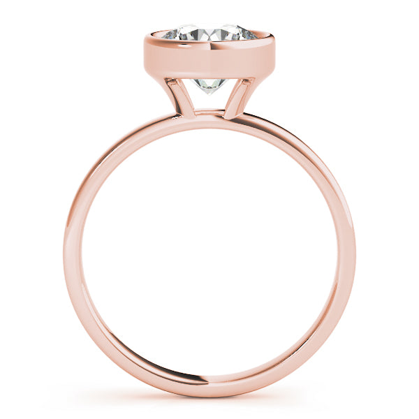 Elegant Bezel Solitaire Round Diamond Engagement Ring — 9K/18K Gold & Platinum