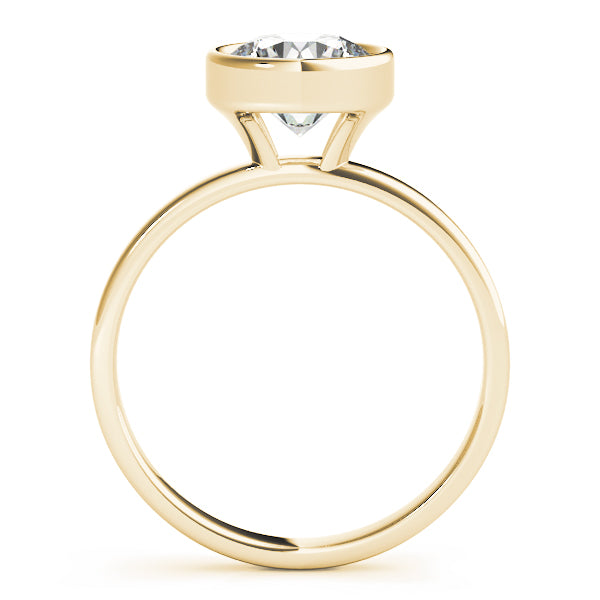 Elegant Bezel Solitaire Round Diamond Engagement Ring — 9K/18K Gold & Platinum