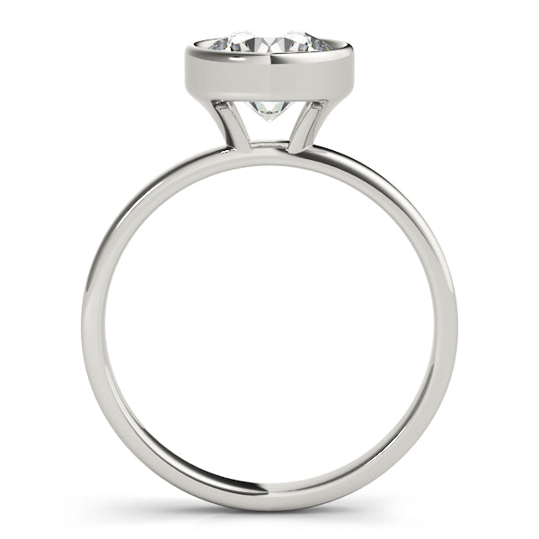 Elegant Bezel Solitaire Round Diamond Engagement Ring — 9K/18K Gold & Platinum