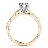 Vintage-Inspired Braided Shank Engagement Ring Round Diamond Engagement Ring — 9K/18K Gold & Platinum