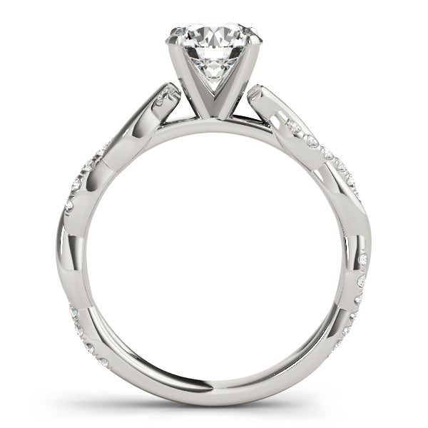 Vintage-Inspired Braided Shank Engagement Ring Round Diamond Engagement Ring — 9K/18K Gold & Platinum