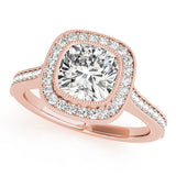 Heirloom Halo Cushion Diamond Engagement Ring — 9K/18K Gold & Platinum