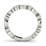 Vintage-Inspired Milgrain Half Eternity Ring in Gold & Platinum