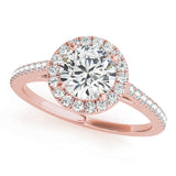 Pristine Halo Engagement Ring Round Diamond Engagement Ring — 9K/18K Gold & Platinum