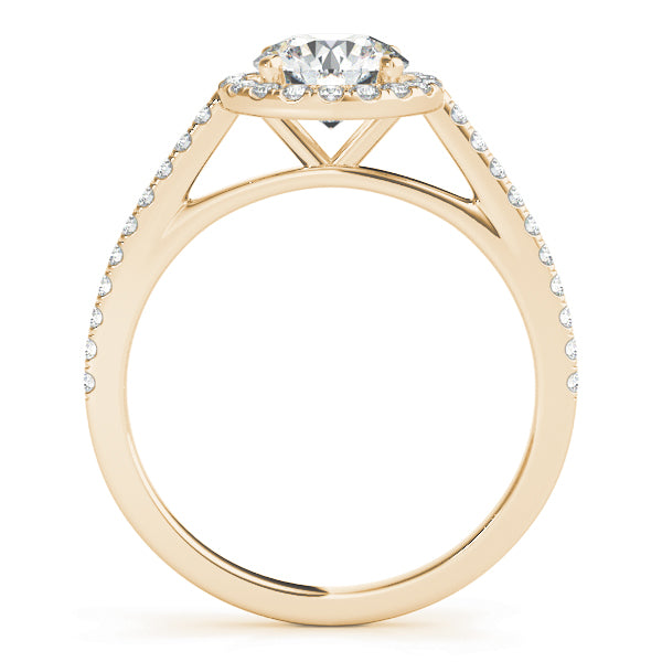 Pristine Halo Engagement Ring Round Diamond Engagement Ring — 9K/18K Gold & Platinum
