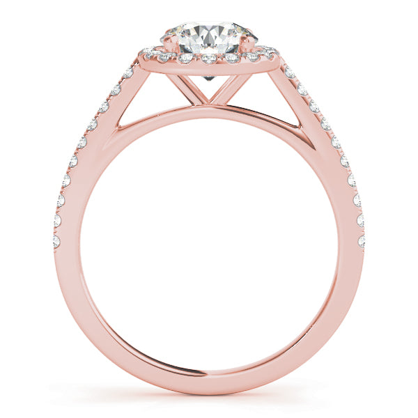 Pristine Halo Engagement Ring Round Diamond Engagement Ring — 9K/18K Gold & Platinum