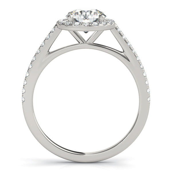 Pristine Halo Engagement Ring Round Diamond Engagement Ring — 9K/18K Gold & Platinum