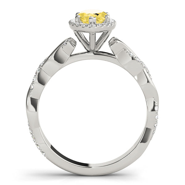 Signature Braided Shank With Halo Head Marquise Diamond Engagement Ring — 9K/18K Gold & Platinum