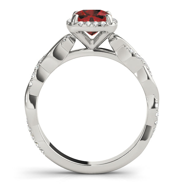 Artisan Braided Shank With Halo Head Cushion Diamond Engagement Ring — 9K/18K Gold & Platinum