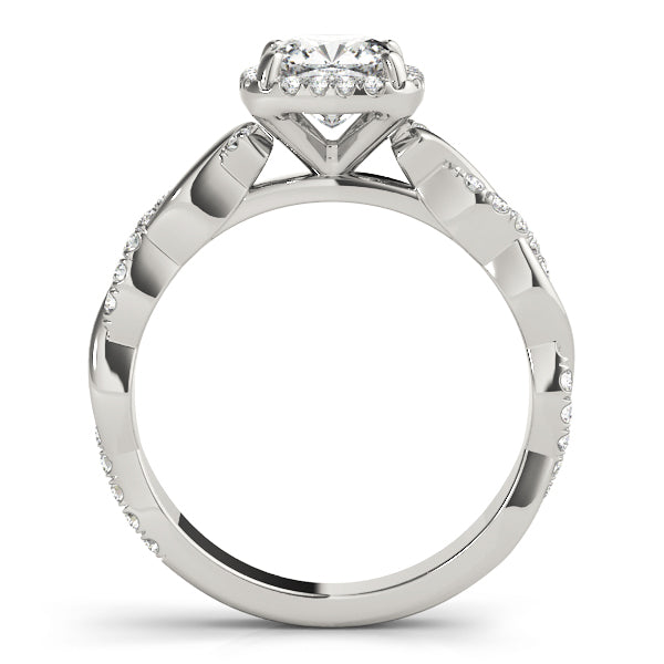 Artisan Braided Shank With Halo Head Cushion Diamond Engagement Ring — 9K/18K Gold & Platinum
