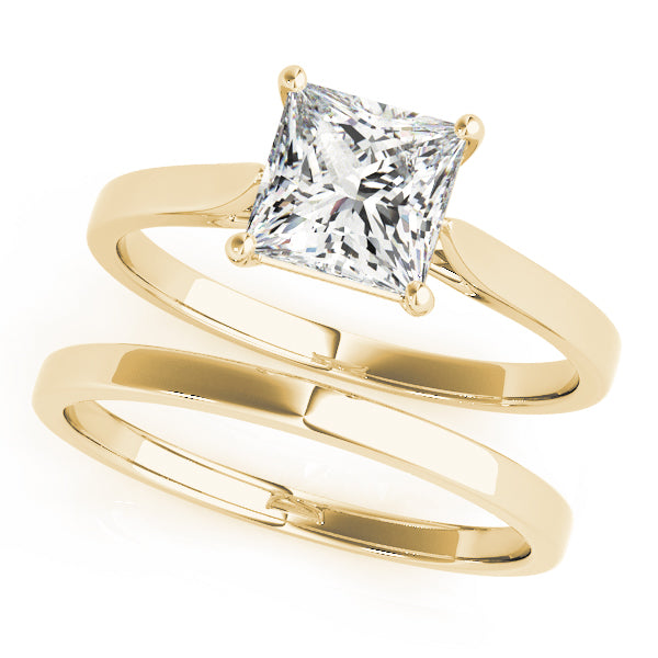 Cherished Cut Solitaire Engagement Ring Princess Diamond Engagement Ring — 9K/18K Gold & Platinum