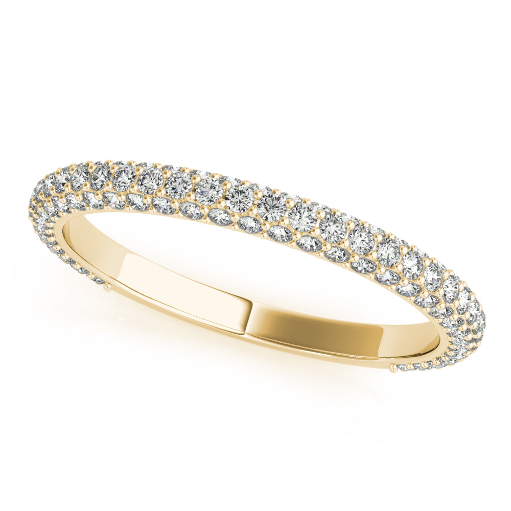 Straight Pavã© Half Eternity Ring in Gold & Platinum