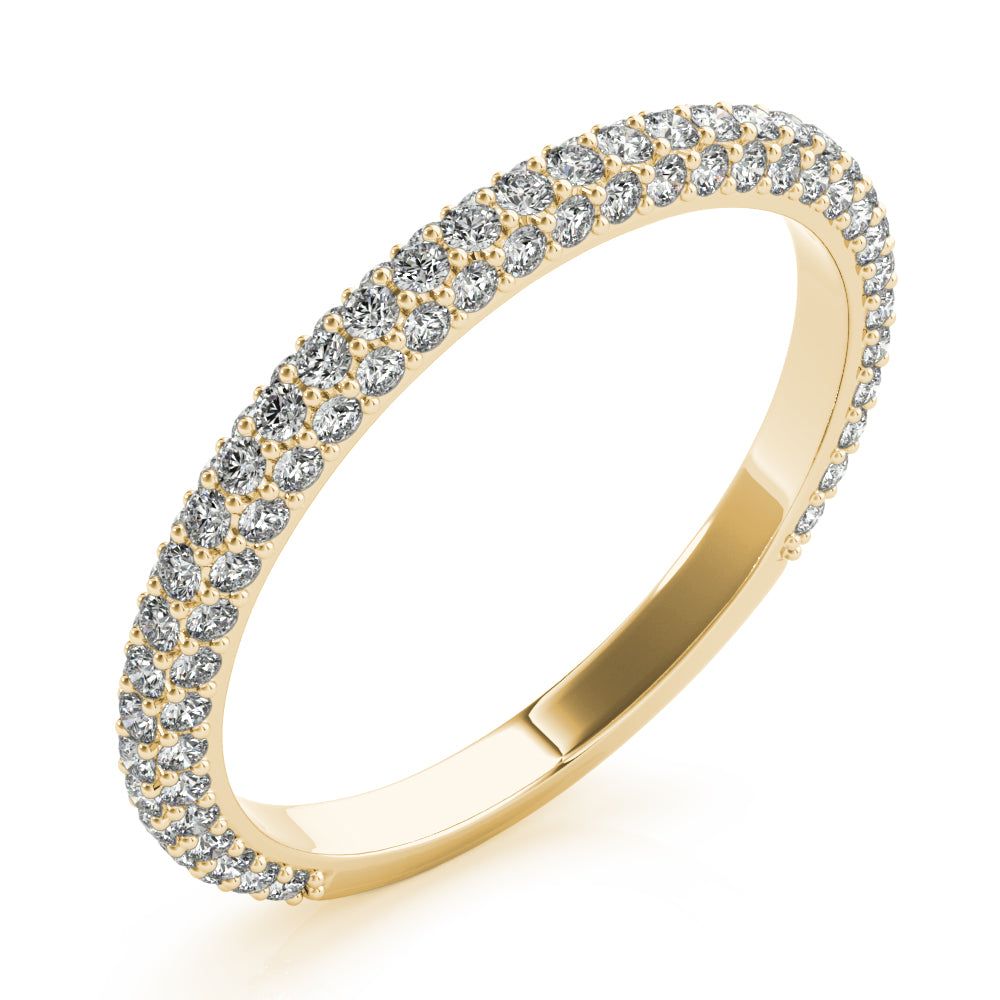 Straight Pavã© Half Eternity Ring in Gold & Platinum