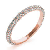 Straight Pavã© Half Eternity Ring in Gold & Platinum