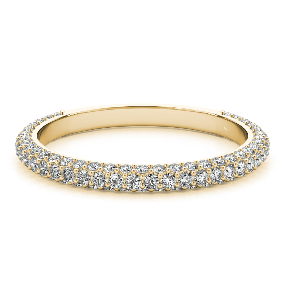 Straight Pavã© Half Eternity Ring in Gold & Platinum