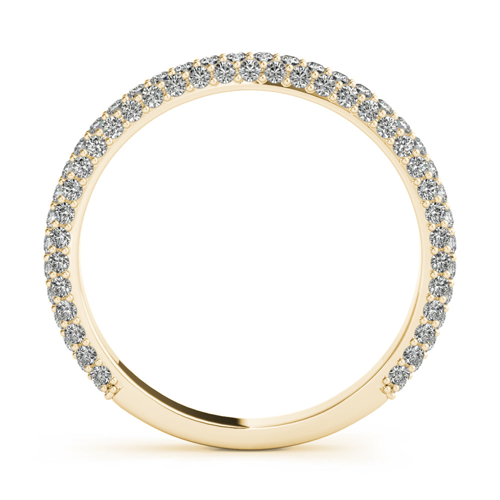 Straight Pavã© Half Eternity Ring in Gold & Platinum