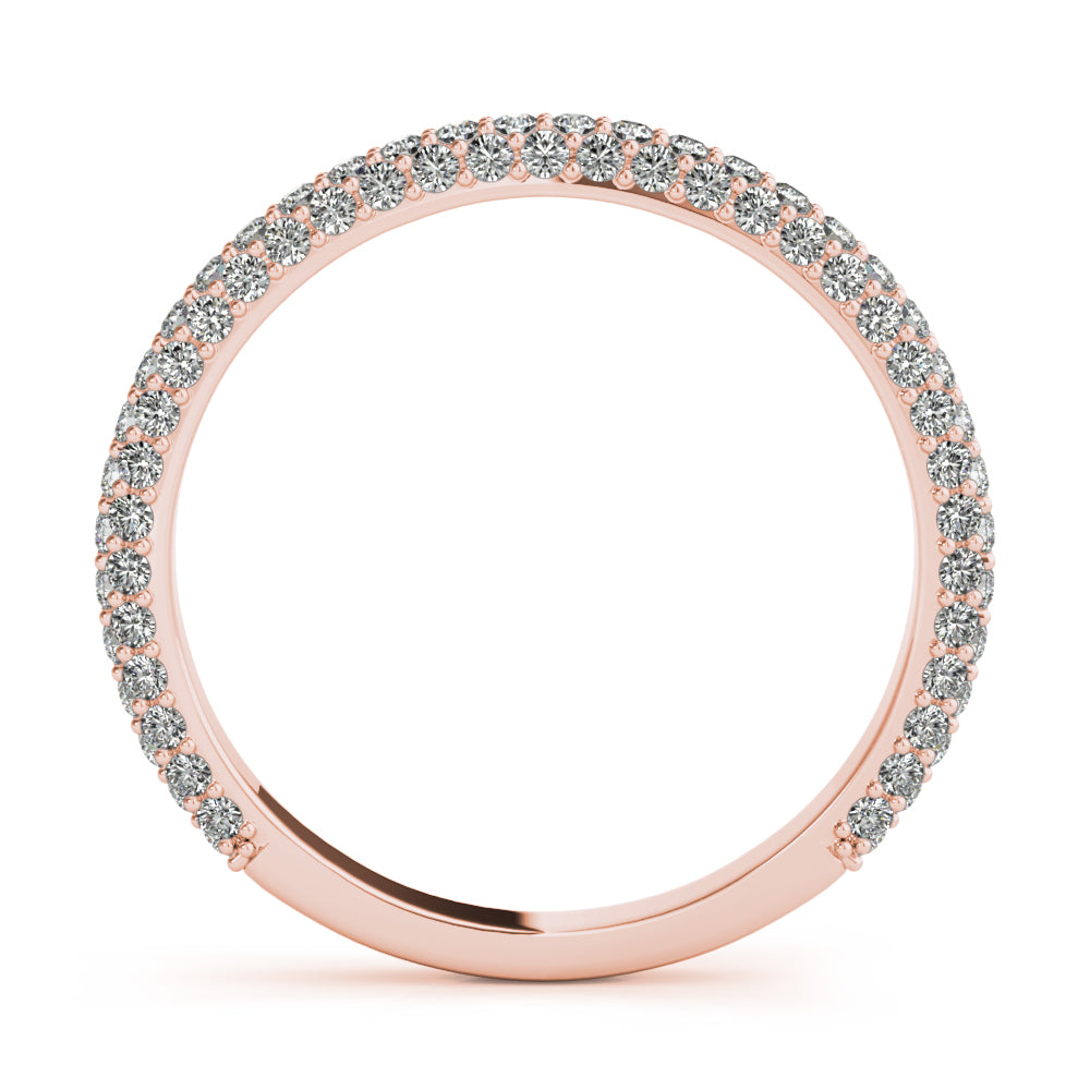 Straight Pavã© Half Eternity Ring in Gold & Platinum