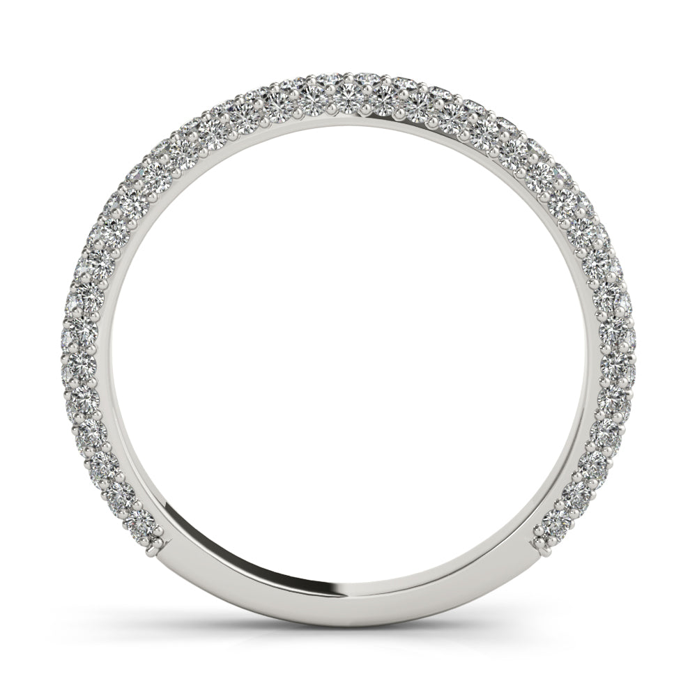 Straight Pavã© Half Eternity Ring in Gold & Platinum