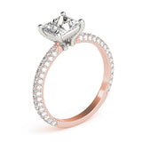 Timeless Pave Engagement Ring With Cut Head Princess Diamond Engagement Ring — 9K/18K Gold & Platinum
