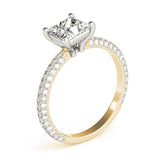 Timeless Pave Engagement Ring With Cut Head Princess Diamond Engagement Ring — 9K/18K Gold & Platinum