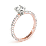 Vintage-Inspired Pave Engagement Ring With Center Oval Diamond Engagement Ring — 9K/18K Gold & Platinum