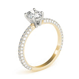 Vintage-Inspired Pave Engagement Ring With Center Oval Diamond Engagement Ring — 9K/18K Gold & Platinum