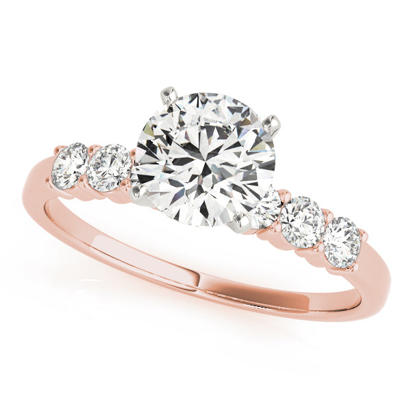 Majestic Single Row Engagement Ring Round Diamond Engagement Ring — 9K/18K Gold & Platinum