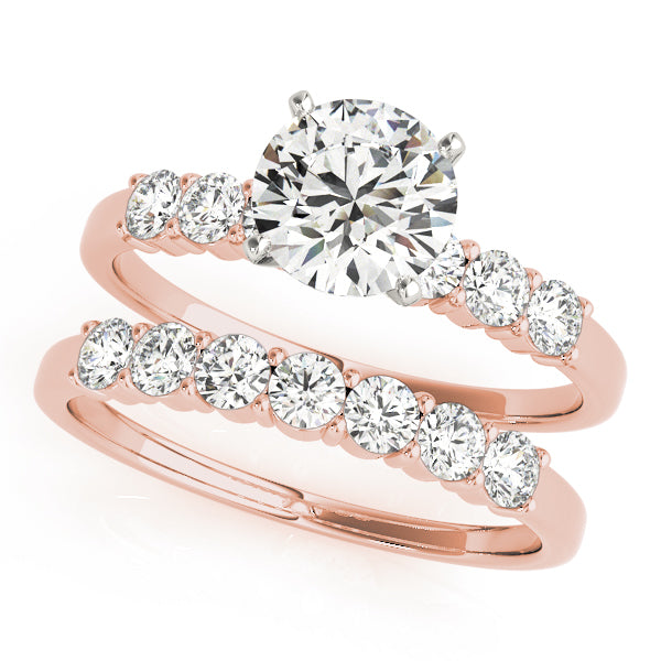 Majestic Single Row Engagement Ring Round Diamond Engagement Ring — 9K/18K Gold & Platinum