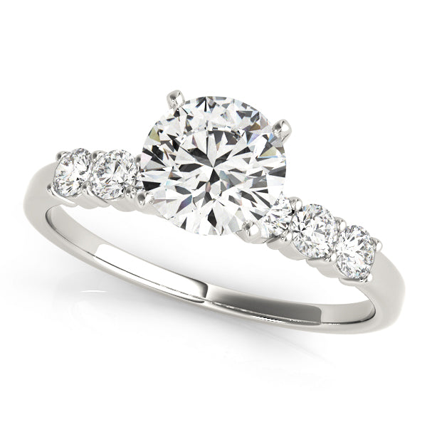 Majestic Single Row Engagement Ring Round Diamond Engagement Ring — 9K/18K Gold & Platinum