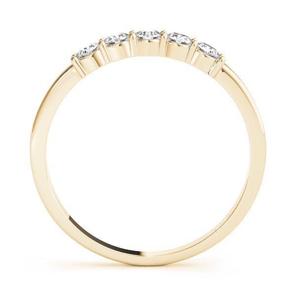 Shared Prong Half Eternity Ring in Gold & Platinum