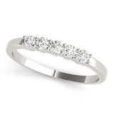 Shared Prong Half Eternity Ring in Gold & Platinum