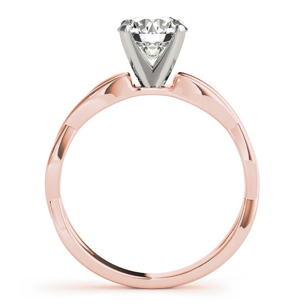 Noble Twisted Shank Engagement Ring Round Diamond Engagement Ring — 9K/18K Gold & Platinum