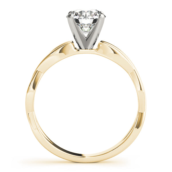 Noble Twisted Shank Engagement Ring Round Diamond Engagement Ring — 9K/18K Gold & Platinum