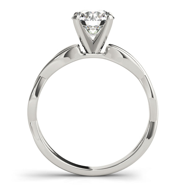 Noble Twisted Shank Engagement Ring Round Diamond Engagement Ring — 9K/18K Gold & Platinum