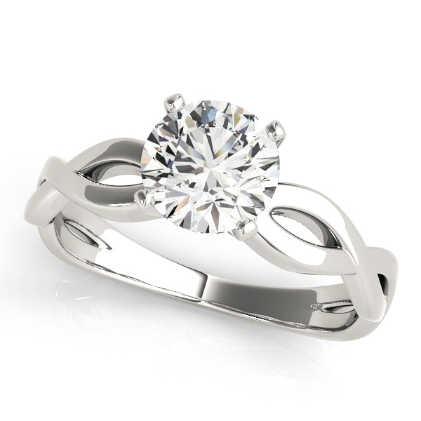 Noble Twisted Shank Engagement Ring Round Diamond Engagement Ring — 9K/18K Gold & Platinum
