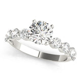 Classic Single Prong Engagement Ring Round Diamond Engagement Ring — 9K/18K Gold & Platinum
