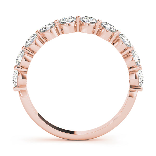 Single Shared Prong Half Eternity Ring in Gold & Platinum
