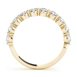 Single Shared Prong Half Eternity Ring in Gold & Platinum