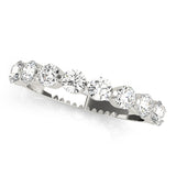 Single Shared Prong Half Eternity Ring in Gold & Platinum